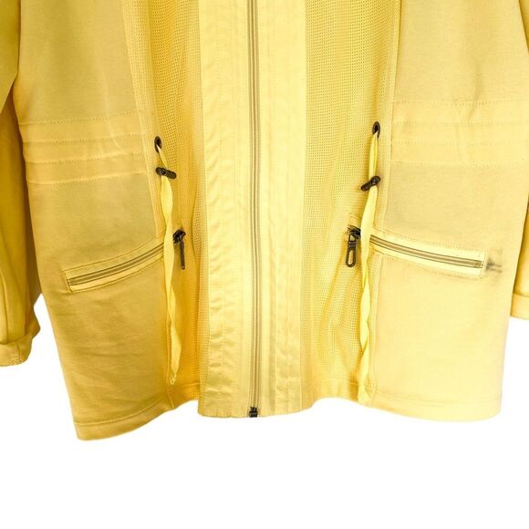 Bonita Basic Susi Yellow Activewear Jacket with Floral Scarf Size Large - Picture 8 of 13